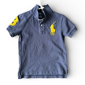 Polo by Ralph Lauren Kids Navy Polo with Yellow Logo